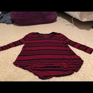 Long sleeve stripped shirt with a pocket